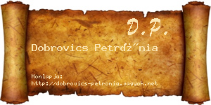 Dobrovics Petrónia névjegykártya